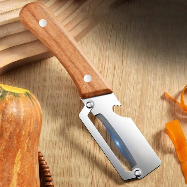 CrispPeel™ Pro | Stainless Steel Peeler with Wooden Handle